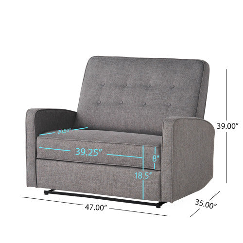 English Elm Christopher Knight Home® - 47" Wide Manual Standard Recliner with Plush Fabric Upholstery, Spacious 47" Seat, Durable Frame, Comfort Gray 61259.00GRY