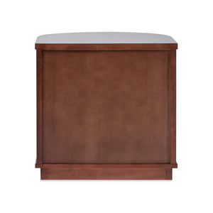 English Elm Jennifer Taylor Home - Valentine Half-Moon 24" 2-Drawer Side Table in Dark Walnut Beech Wood with Fluted Detail & Gold Pulls B2719P280173