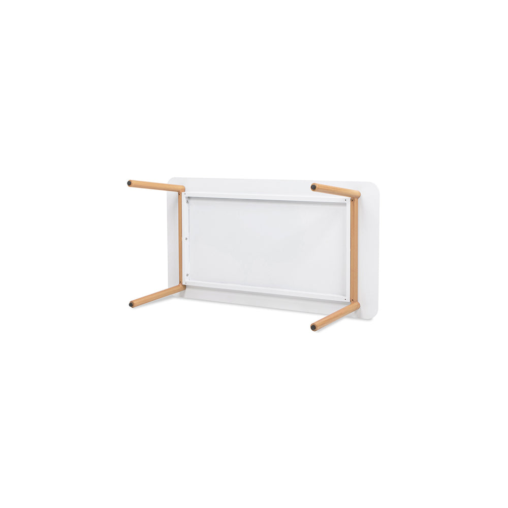 English Elm Jennifer Taylor Home - Calarono Teak & Aluminum 2pc Outdoor Sofa + Coffee Table Set in Sand Dune Chenille — Durable, UV‑Resistant Comfort and Modern Slatted Design B2719P320845