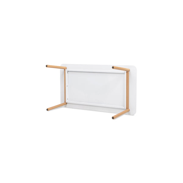 English Elm Jennifer Taylor Home - Calarono Teak & Aluminum 2pc Outdoor Sofa + Coffee Table Set in Sand Dune Chenille — Durable, UV‑Resistant Comfort and Modern Slatted Design B2719P320845