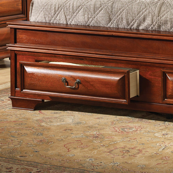 English Elm Lavita Full Storage Bed In Oak - Stylish Sleigh Design With Dovetail Drawers & Faux Leather Headboard B078S00490