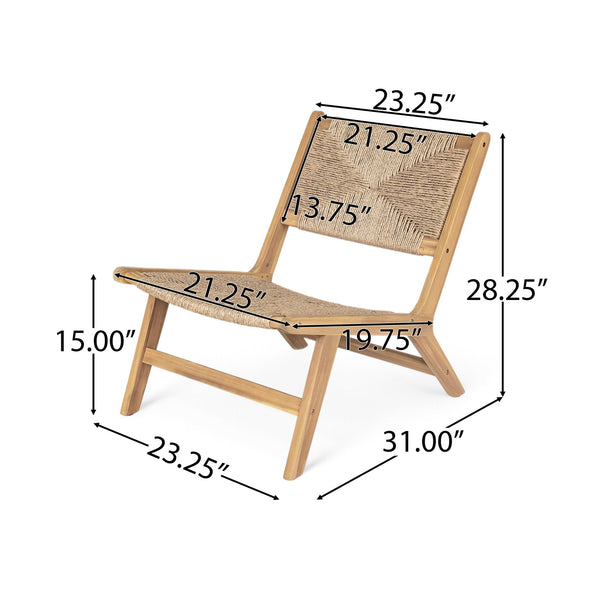 English Elm Christopher Knight Home® - Acacia Wood Outdoor Armless Lounge Chair Set Of 2 - Stylish Light Teak For Comfortable Patio Living N772P265277L