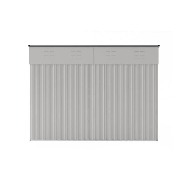 English Elm Campcraft Metal Storage Shed with Sloped Roof Ventilation and Weather Resistant Steel Panels White W1598P283838