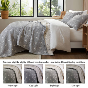 English Elm 3 Plush King Coverlet Set with Matelassé Texture, Lightweight Breathable Polyester Comforter & Shams Grey 18.7 L x 14.76 W x 5.71 H B035P366541