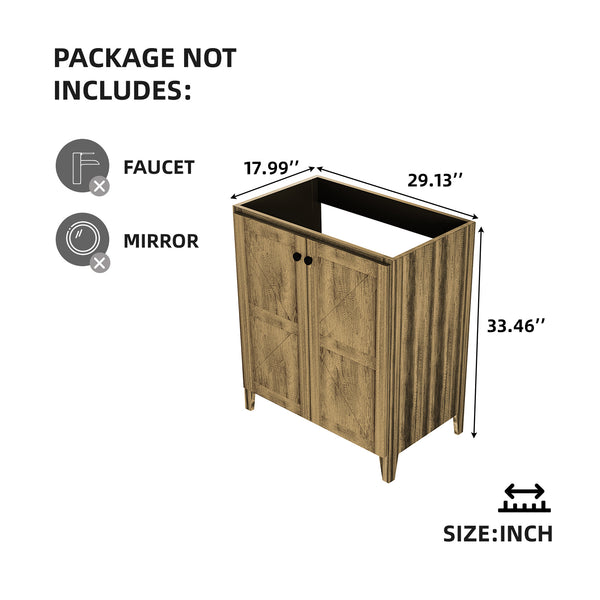 English Elm 30inch Floating Bathroom Vanity Wall Mounted Cabinet with Drawer Storage No Basin W3520P391033
