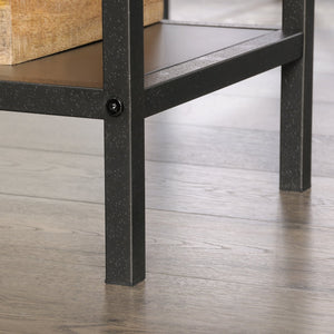English Elm L-Shaped Desk With Durable Metal Frame And Efficient Storage, Perfect For Modern Home Offices B356P402608