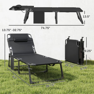 English Elm Folding Outdoor Chaise Lounge with Face Hole Side Table and Five Position Recline Blue,Dark Gray T3971P480735