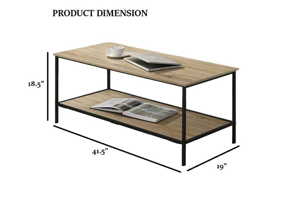English Elm Rustic 3pc Table Set with Wrought Metal Abstract Side Panels Engineered Wood Tops Durable Charm Natural 47 L x 21 W x 5 H B2741P392069