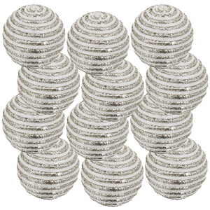 English Elm D3.9" Plastic Styrofoam Christmas Ball Ornaments Set of 12 Festive Holiday Tree Decor W2078P247929