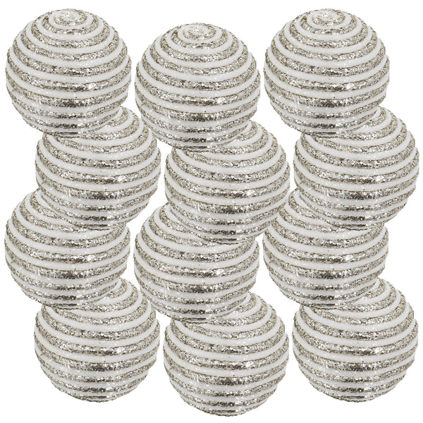 English Elm D3.9" Plastic Styrofoam Christmas Ball Ornaments Set of 12 Festive Holiday Tree Decor W2078P247929
