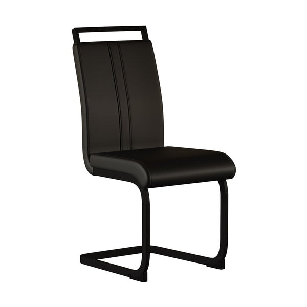 English Elm Modern White Faux Leather High Back Dining Chair Set Gold Base Elegant Seating W3732P495890