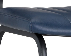 Sunpan Berkley Dining Chair Set of 2 - Stylish Industrial Design with Channel Tufted Faux Leather Comfort Bravo Admiral