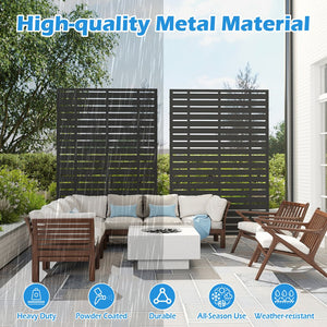 English Elm Outdoor Privacy Screen Freestanding - Weather-Resistant Metal Frame & Fade-Proof Resin Panels, Stable W1859P339186