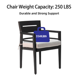 English Elm 7-Piece Outdoor Aluminum Dining Set With Cushioned Chairs & Swivel Rockers For Ultimate Comfort W1886S00002