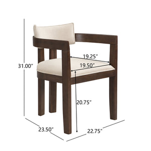 English Elm Christopher Knight Home® - N771P197053H Bouclé Upholstered Dining Chair with Wire-Brushed Rubberwood Frame, Modern Comfort Walnut N771P361737T