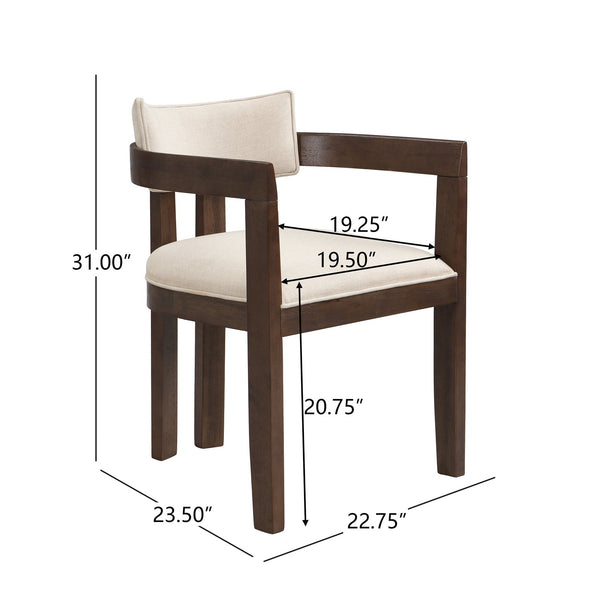 English Elm Christopher Knight Home® - N771P197053H Bouclé Upholstered Dining Chair with Wire-Brushed Rubberwood Frame, Modern Comfort Walnut N771P361737T