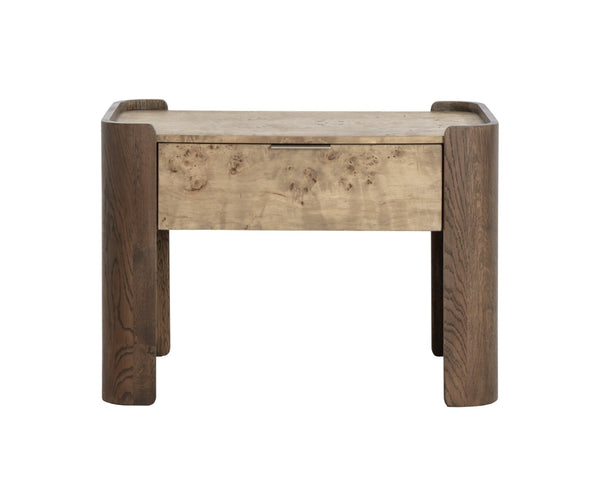 Sunpan BERYL Nightstand - Timeless Craftsmanship with Elegant Sculpted Design for Modern & Traditional Bedrooms 112545