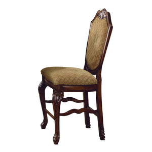 English Elm Beige Upholstered Counter Height Chairs with Welt Trim, Arched Backs & Carved Queen Anne Legs PMID Espresso B062P189107