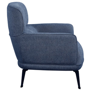 English Elm Fitzgerald Vintage-Inspired Accent Chair with Tailored Welt Trim and Elegant Rounded Arms for Style Blue B062P358457