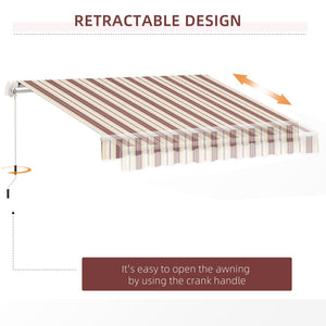 English Elm Outsunny 13' X 8' Retractable Awning | Stylish Sunshade For Patios, Uv Resistant, Easy Crank Control W2225P174176-GIGA