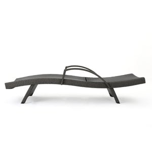 English Elm Christopher Knight Home® - Salem Pe Wicker Chaise Lounge - Adjustable Outdoor Comfort In Stylish Grey For Patios & Pools 52005.00ARMGRY