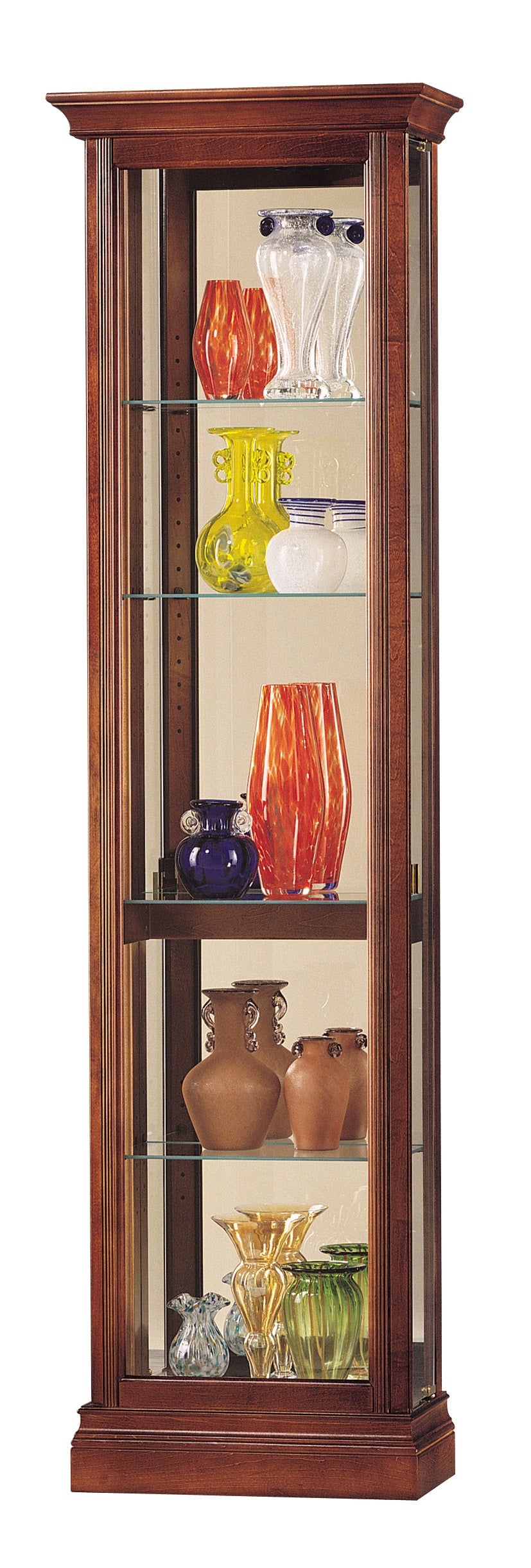 Hekman Furniture 680245 Gregory Curio Cabinet - Elegant Glass Display, Adjustable Shelves, And Interior Lighting Features Windsor Cherry Gregory Curio Cabinet 680245