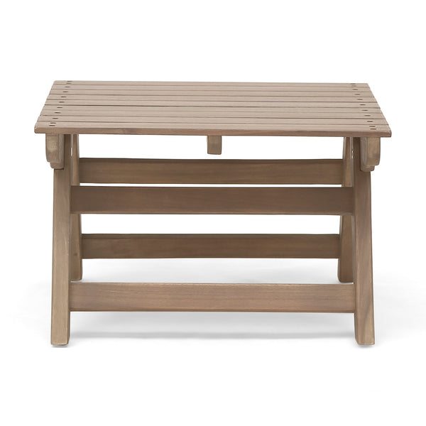 English Elm Christopher Knight Home® - SEDONA Acacia Wood Side Table with Open Slat Top for Outdoor Living Durable Weather-Resistant Accent Grey 23.75 L x 23.75 W x 7.25 H 63747.00DGRY