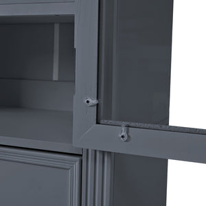 English Elm Topmax Shaker Pantry Cabinet with Drawers Power Outlet and Glass Doors SP000094AAE