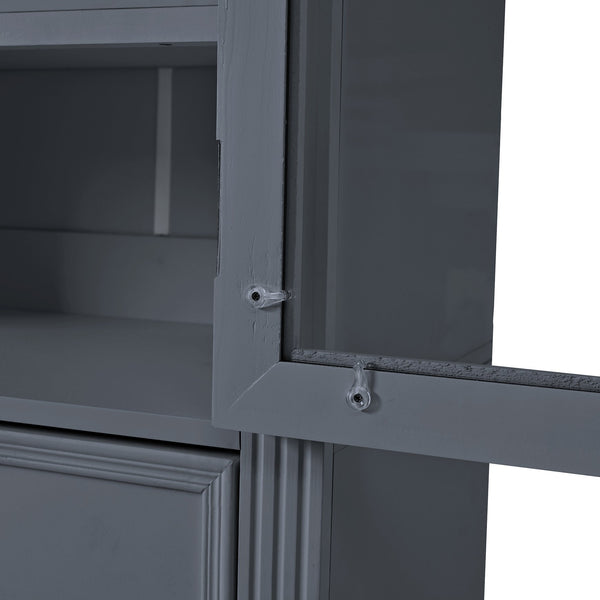 English Elm Topmax Shaker Pantry Cabinet with Drawers Power Outlet and Glass Doors SP000094AAE