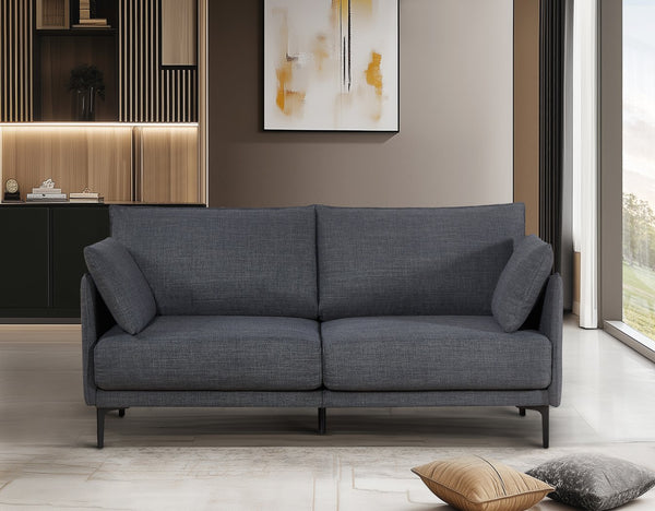 English Elm 2.5 Seater Button Tufted Upholstered Sofa with Usb Port Metal Legs and Two Accent Pillows W820P224378