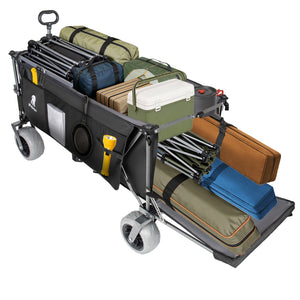 English Elm 67in Heavy Duty Utility Wagon with Extendable Tailgate and All Terrain Wheels 500lb Capacity Black+ Gray W2932P417660
