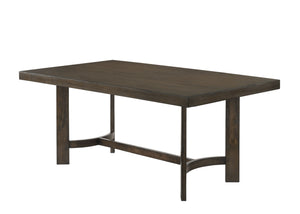 English Elm Farren Weathered Oak dining table with 2.5" tabletop, durable veneer blend, minimalist sturdy design B2726P264598