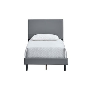 English Elm Baron Full Bed Frame with Faux Leather Upholstery, Slat Support, Adjustable Headboard Height, Fits 7–13" LIGHT GREY 26.37 L x 45.47 W x 7.48 H B078P380171