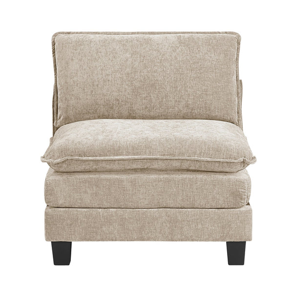 English Elm Modern Plush Chenille Loveseat with Pocket Coil Support, Reversible Cushions & Removable Zippers for Easy Care and Lasting Comfort taupe 34.5 L x 29 W x 8.5 H B011S01805