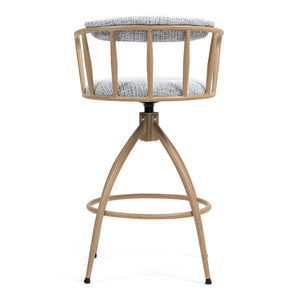 English Elm 26'' 26" Swivel Counter Height Bar Stool with High-Density Sponge Seat, Metal Frame, Modern Industrial Comfort Beige W2215P248058
