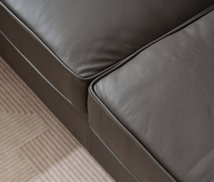 English Elm 94.5 Inch L-Shaped Genuine Leather Sofa With Left Chaise Lounge - Modern Espresso Elegance For Home W791S00023