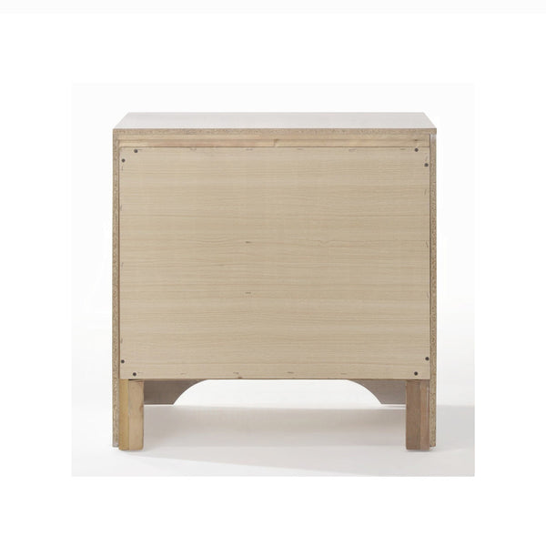 English Elm 2 Drawers Nightstand With Jewelry Compartment - Elegant White Storage For Modern Bedrooms & Décor B016P253285