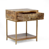 Christopher Knight Home® - Noble House - Watts Handcrafted Boho Mango Wood Nightstand, Natural