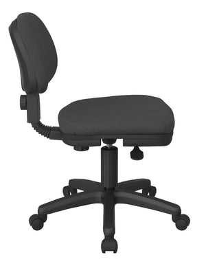 OSP Home Furnishings Basic Task Chair with Pneumatic Height Adjustment Ergonomic Swivel Seat for Home Office Grey SC117-226