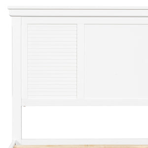 English Elm Christopher Knight Home® - Queen Solid Wood Bed Platform White Farmhouse Design, Sturdy Slats Support 800 lbs, No Box Spring Needed, Fits 8-12" Mattresses, Minimalist American Style N758Q906667K