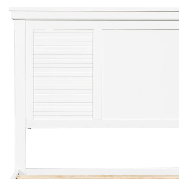 English Elm Christopher Knight Home® - Queen Solid Wood Bed Platform White Farmhouse Design, Sturdy Slats Support 800 lbs, No Box Spring Needed, Fits 8-12" Mattresses, Minimalist American Style N758Q906667K