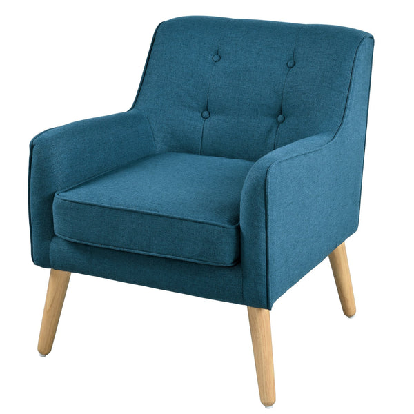 English Elm Mid-century Modern Accent Chair Tufted Polyester Upholstery Tapered Birch Legs N767P419113U