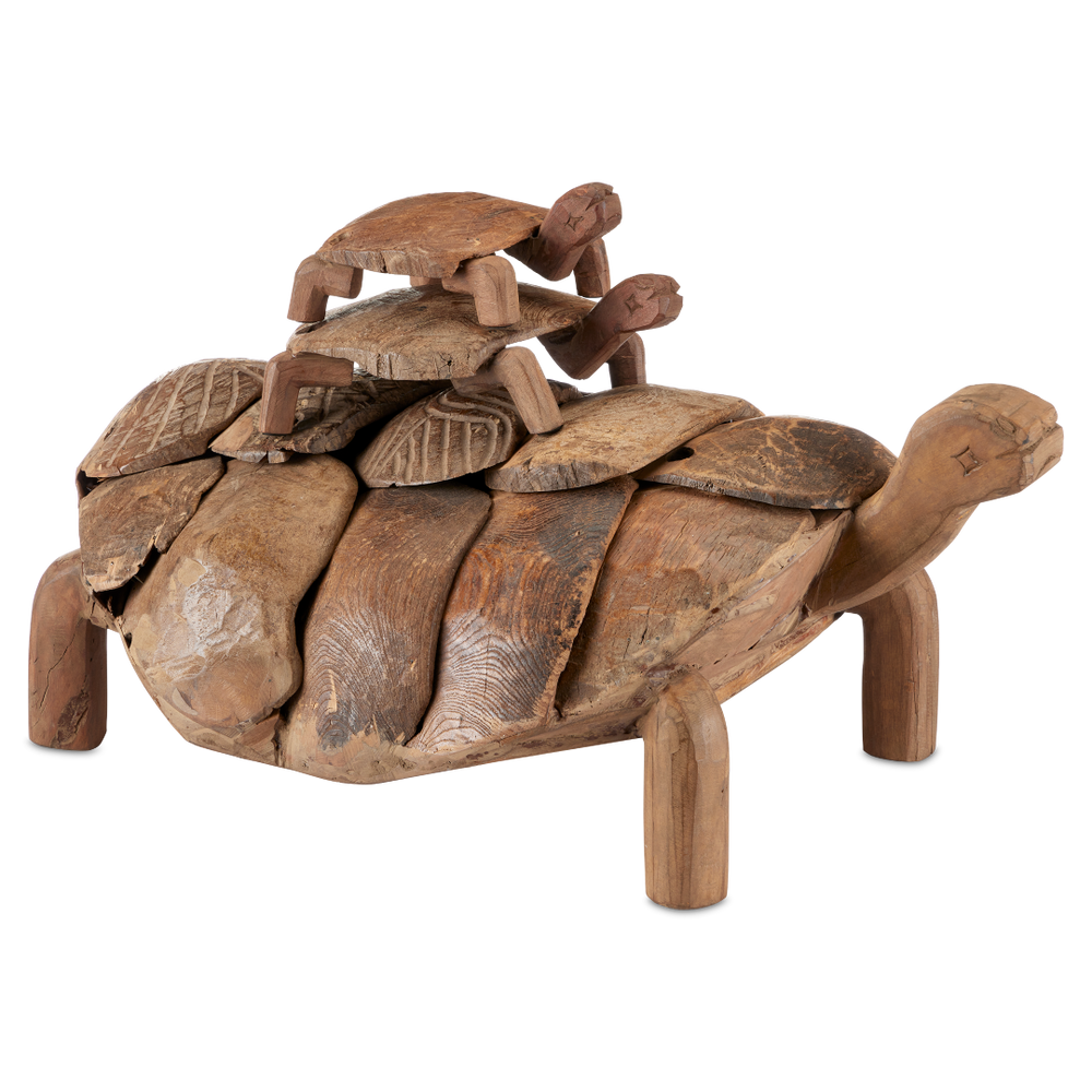Turtle Set of 3 Unique Reclaimed Wood Sculptures - Rustic Whimsical Home Decor for Any Space