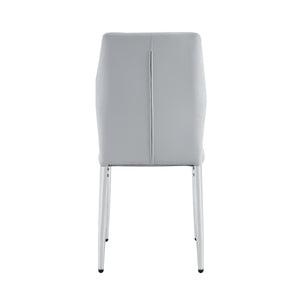 English Elm Table and Chair Set Marble Glass Top with Gray Pu Seating for Modern Dining W1151S04647