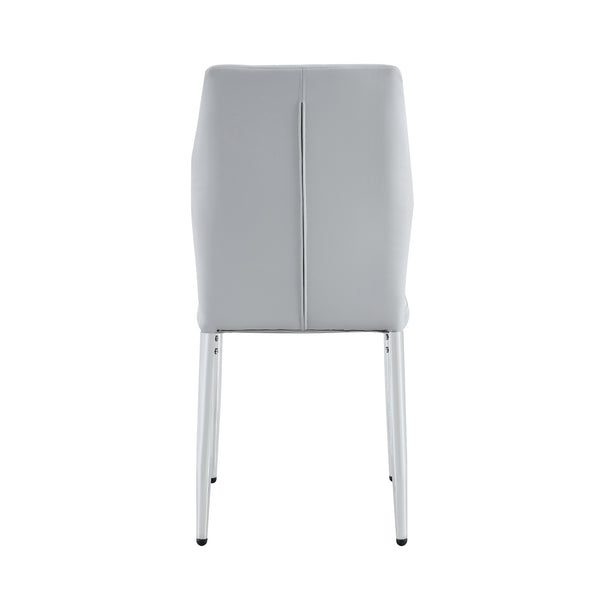 English Elm Table and Chair Set Marble Glass Top with Gray Pu Seating for Modern Dining W1151S04647