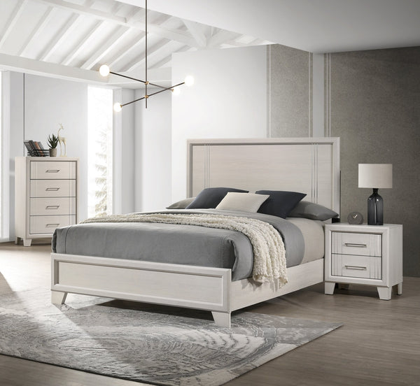 English Elm 1pc Contemporary Tall Chest with Faux Marble Top and Four Drawers for Elegant Bedroom Storage Beige 19.49 L x 34.25 W x 47.24 H B2741P330646