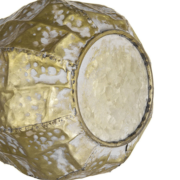 English Elm Set of 3 Distressed Zinc Metal Planters with Aged Golden Finish for Farmhouse Decor W2078P499531