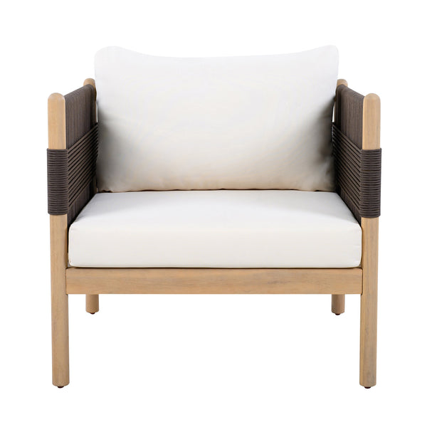 English Elm Outdoor Acacia Wood Patio Club Chair with Diamond Rope Weave and Weather Cushions N768P361445L_2