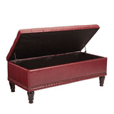 OSP Home Furnishings Caldwell storage ottoman Crimson Red