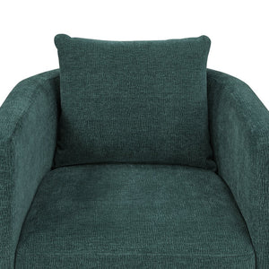 English Elm Sutton Peacock Performance Fabric Swivel Barrel Chair — Stain-Resistant, Pocket Coil Seat, Reversible Cushions B050P322586
